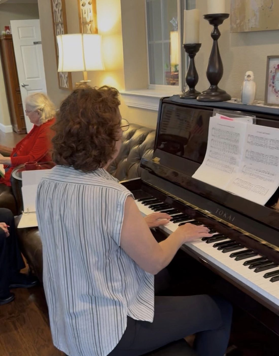 Live piano music in the living room