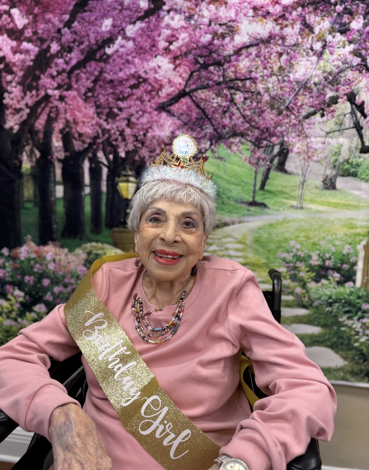 Resident celebrating her birthday
